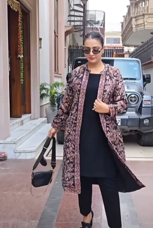 Kashmir Phirans Inspired Three Piece Overcoat Dress