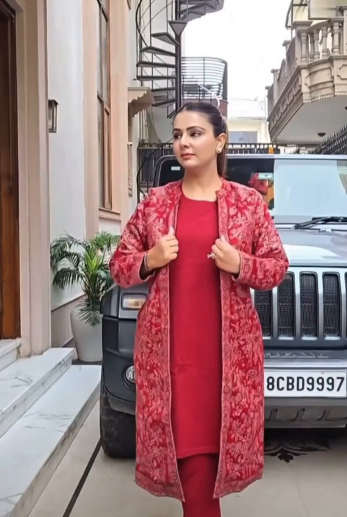 Kashmir Phirans Inspired Three Piece Overcoat Dress